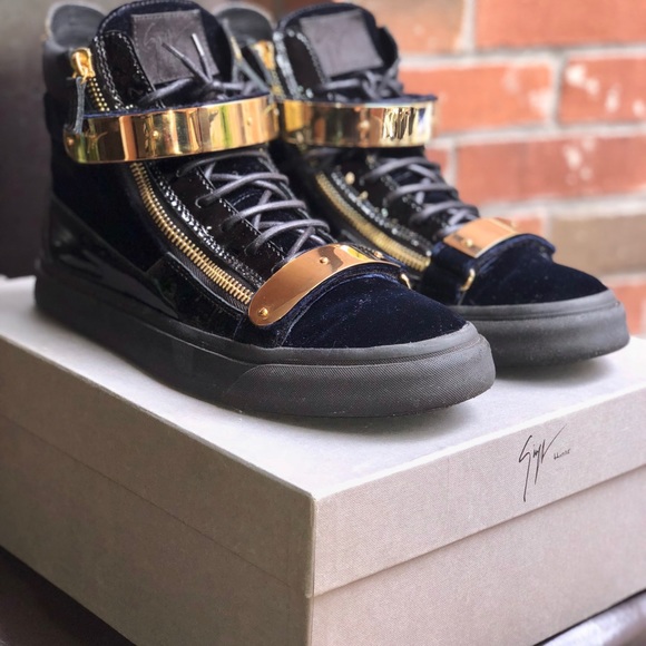 Giuseppe Zanotti Navy velvet May London High-top - Picture 1 of 8